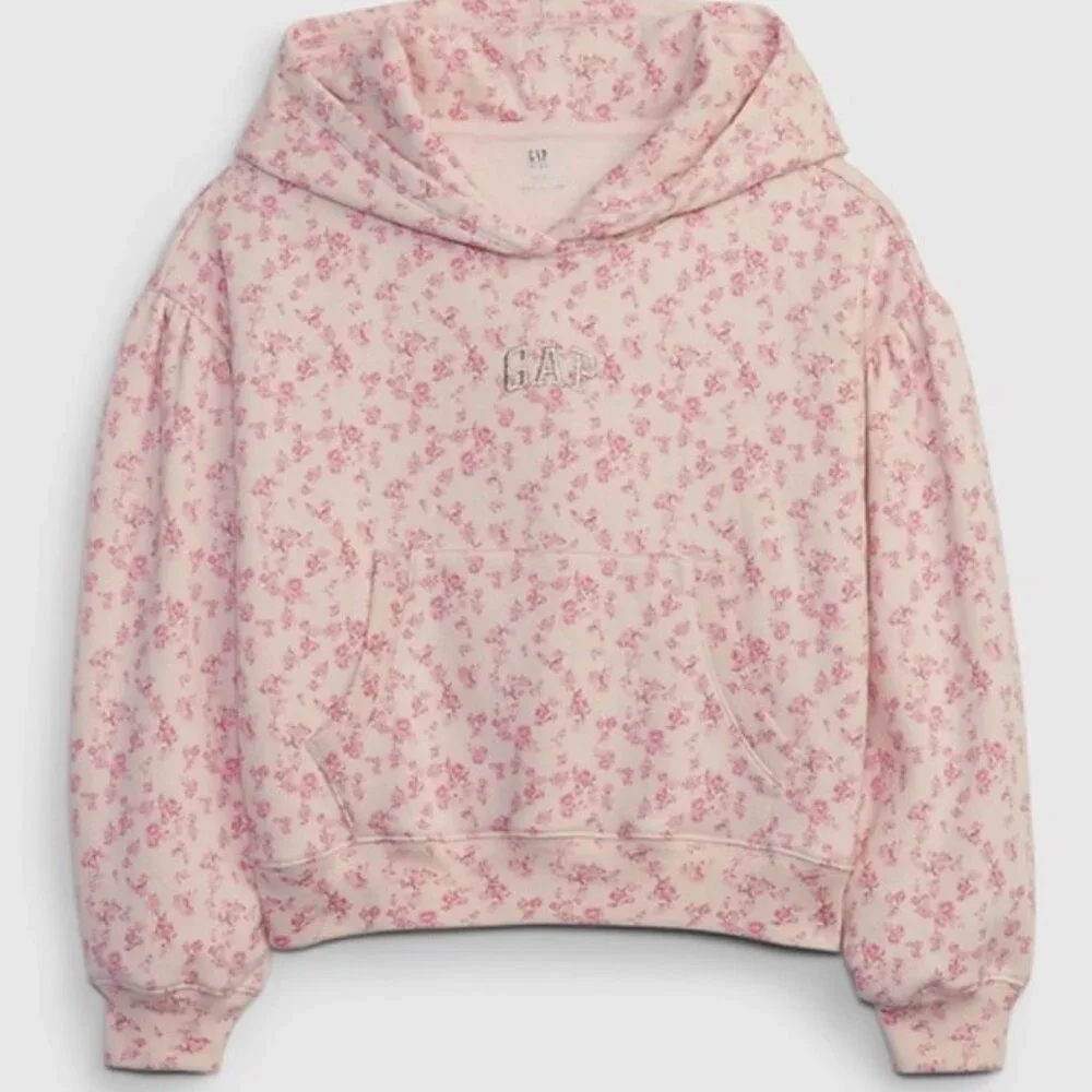 Gap × LoveShackFancy Kids Floral Logo Joggers + Hoodie Pink Set Size M and L